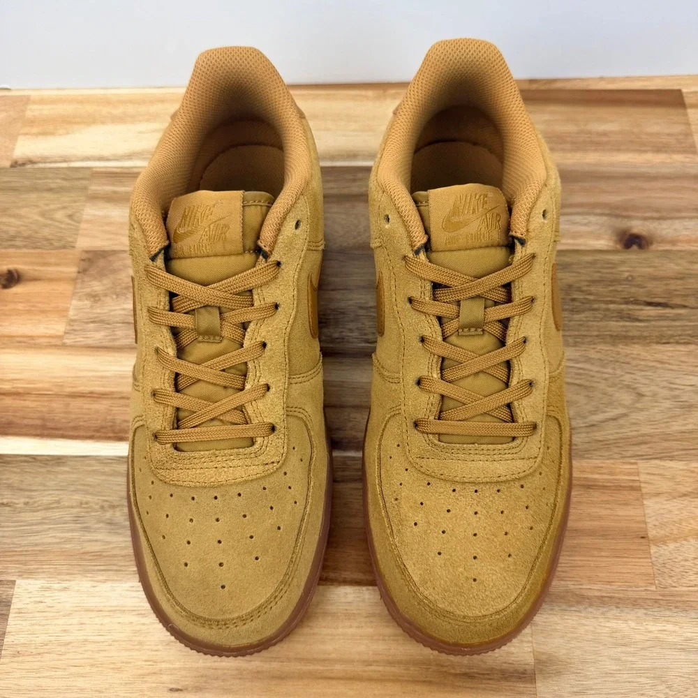 Nike Air Force 1 Kids Casual Suede Sneakers Wheat Gum Sole Casual Shoes 7Y